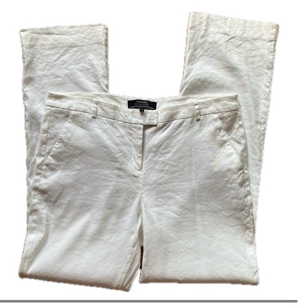 RW&CO linen blend lightweight pants,  “modern flare” white, 14